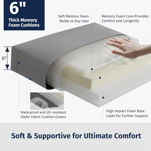 Waterproof 4-Piece Patio Furniture Set with Cushions