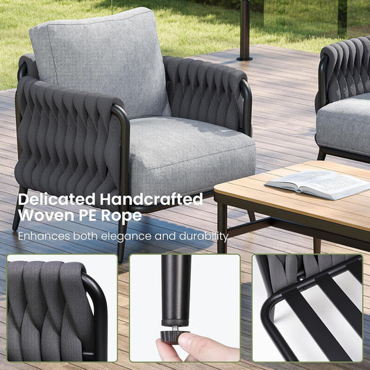 Stylish Outdoor Patio Furniture Set with Waterproof Cushions