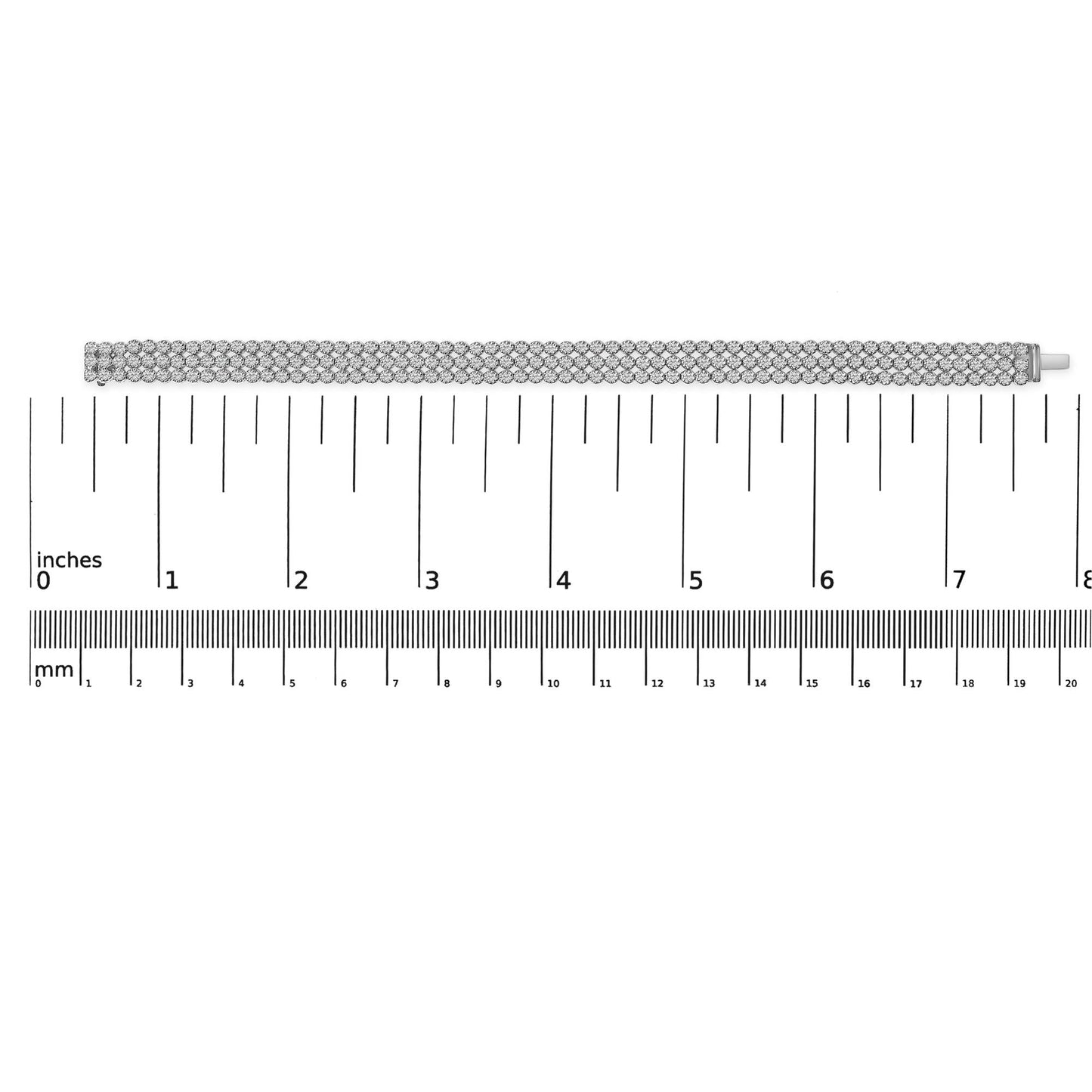 18K White Gold 5.00 Cttw Natural Diamond 3 Row Link Tennis Bracelet (G-H Color, VS1-VS2 Clarity) - 7.25" Inches