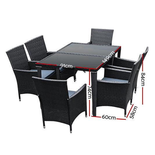NNEDSZ Outdoor Furniture 7pcs Dining Set